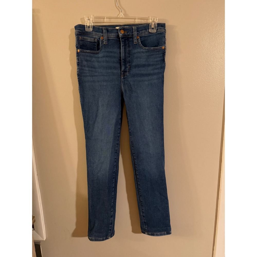 Madewell Stovepipe High Rise Straight Leg Jeans Blue Denim Women Size 28